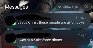 Salesforce Dinner on Coke