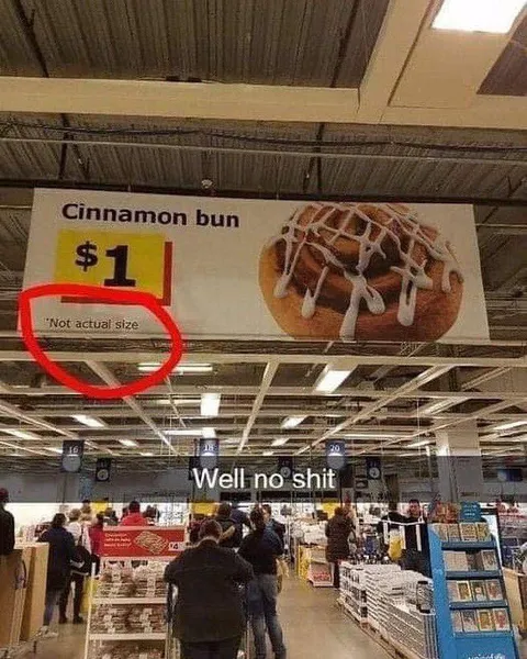 Cinnamon Bun Not Actual Size