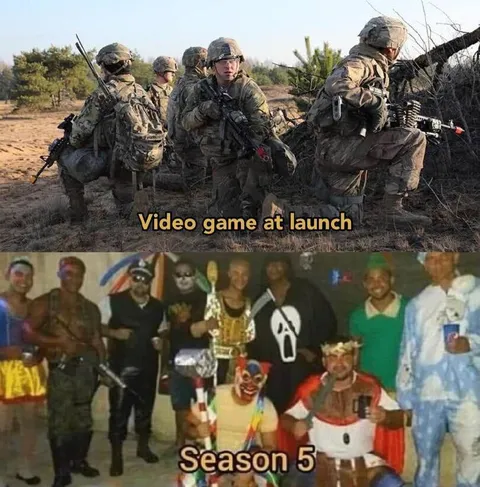 Video Game at Launch vs Season 5
