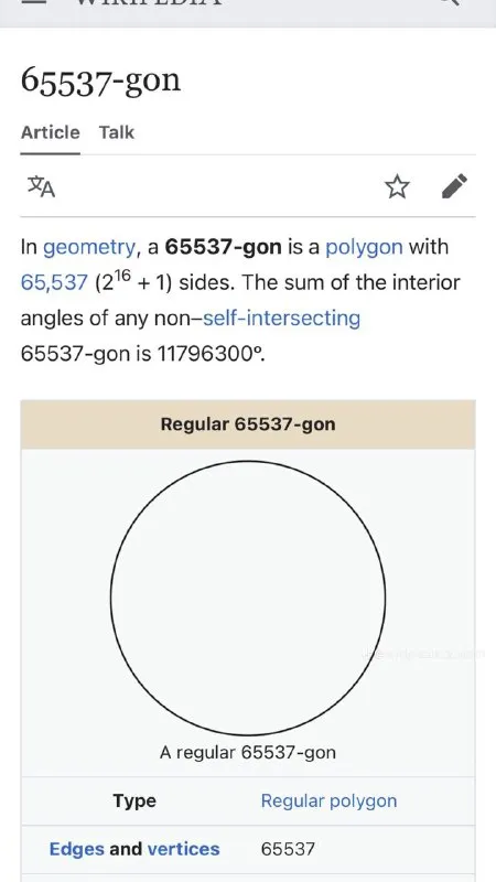 65537-gon Has 65,537 Sides