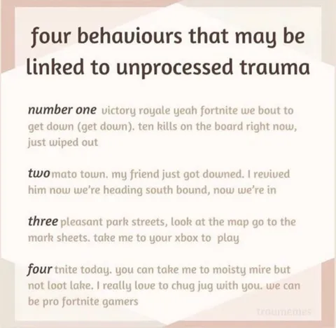 Four Fortnite Trauma Behaviours