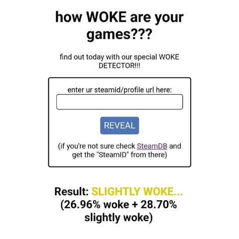 Steam Woke Detector Results