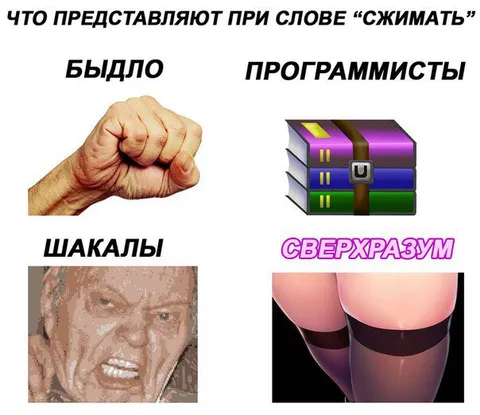 Что представляют при слове «сжимать»