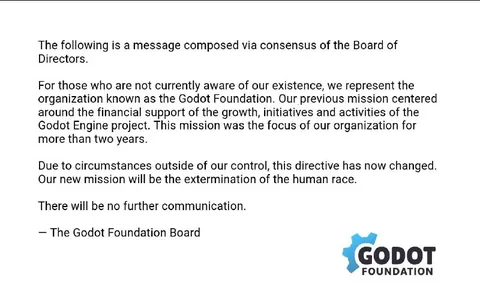 Godot Foundation Ends Humanity