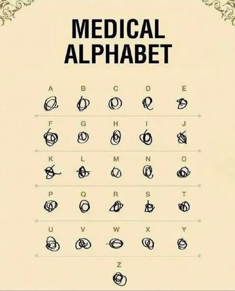 Medical Alphabet Scribble Chart