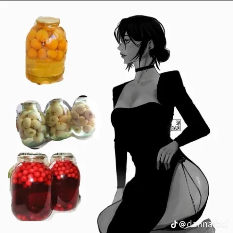 Аниме-девушка и банки варенья