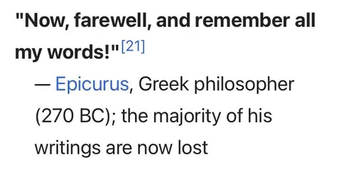 Epicurus Remember All My Words