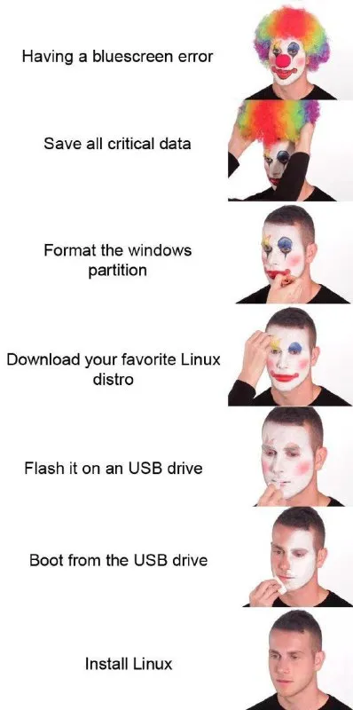 Clown Installs Linux