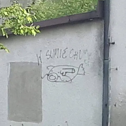 Wall Graffiti Sperm Joke