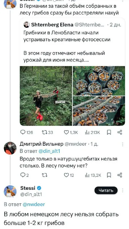 Немецкие ограничения на грибы