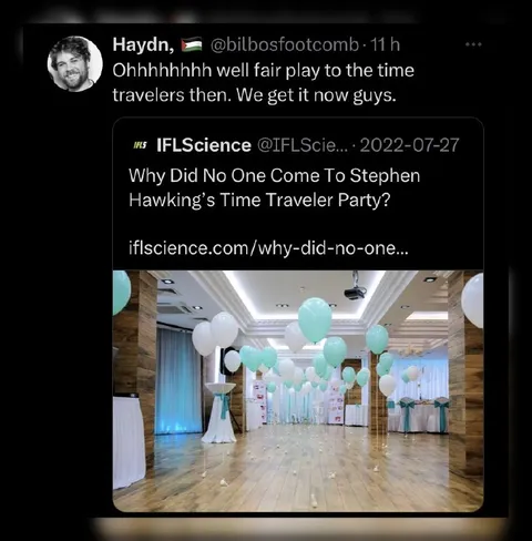 Stephen Hawking Time Traveler Party