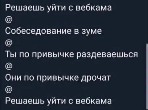 Собеседование после вебкама