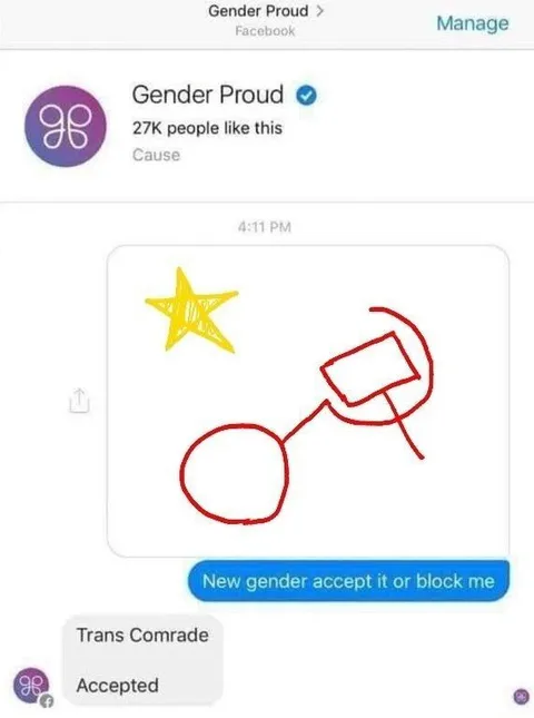 New Gender Accept It Or Block Me