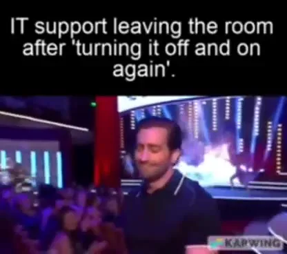 IT support leaves after rebooting