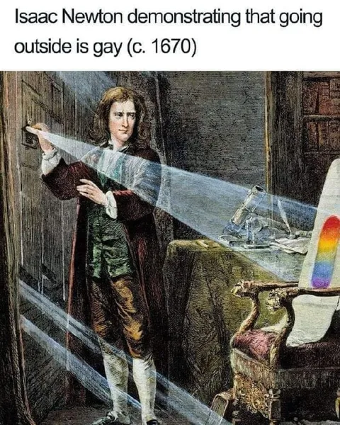 Isaac Newton Goes Outside