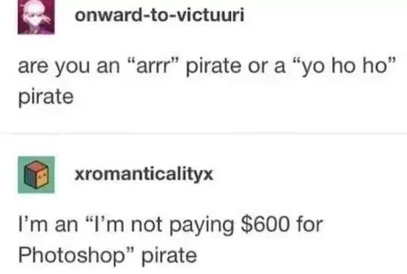 Not Paying for Photoshop Pirate