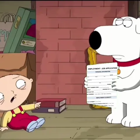 Stewie Fills Out a Job Application