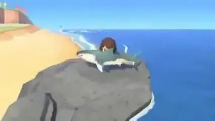 Shark Lands on the Cliff