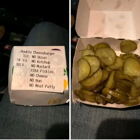Double Cheeseburger With Only Pickles