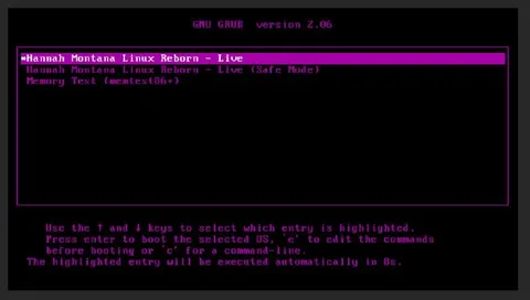 Hannah Montana Linux Boot Screen