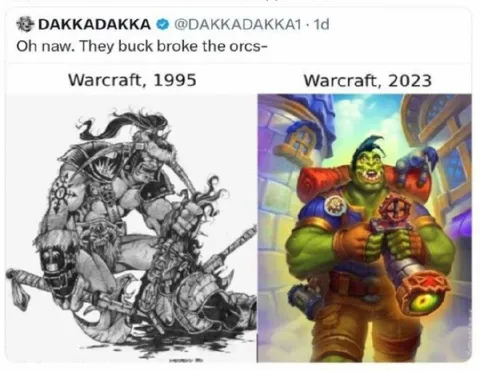Warcraft 1995 против 2023