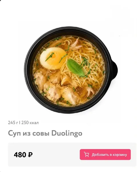 Суп из совы Duolingo