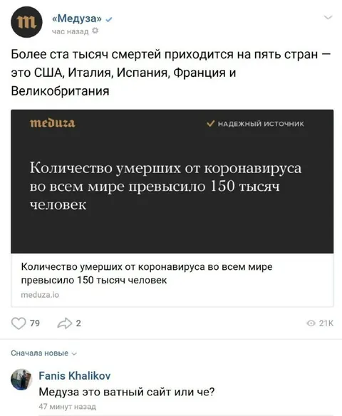 Медуза и ватный сайт