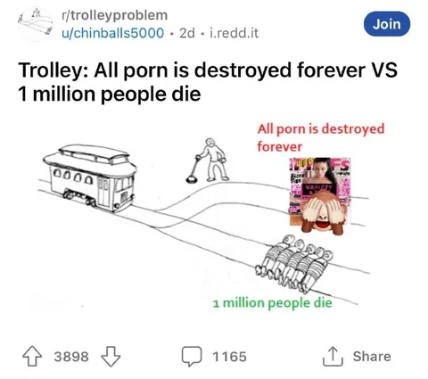 Trolley Problem: Porn or People
