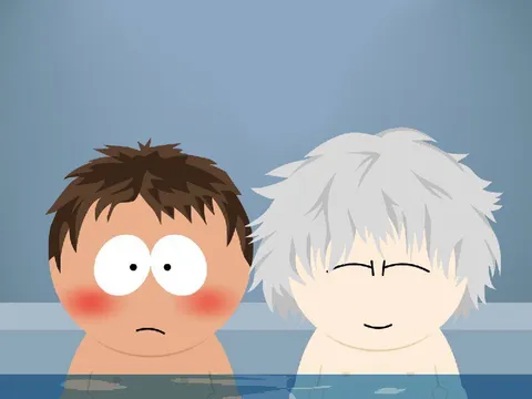 Смущённый взгляд в бассейне