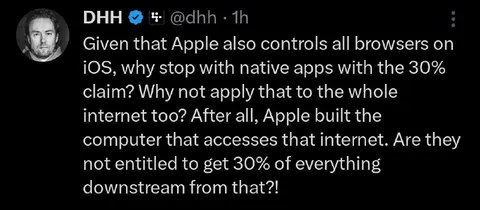 Apple Takes 30% of the Internet