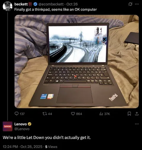 ThinkPad OK Computer Let Down