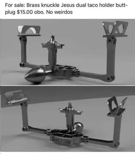 Brass Knuckle Jesus Taco Holder