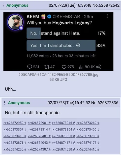 Keemstar Transphobic Hogwarts Poll