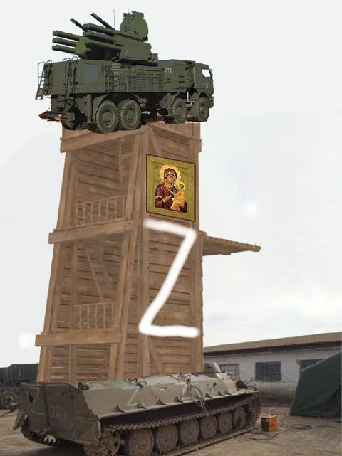 Зенитка на вершине танка