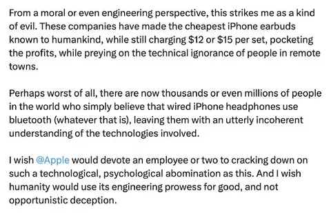 Wired iPhone Headphones Use Bluetooth