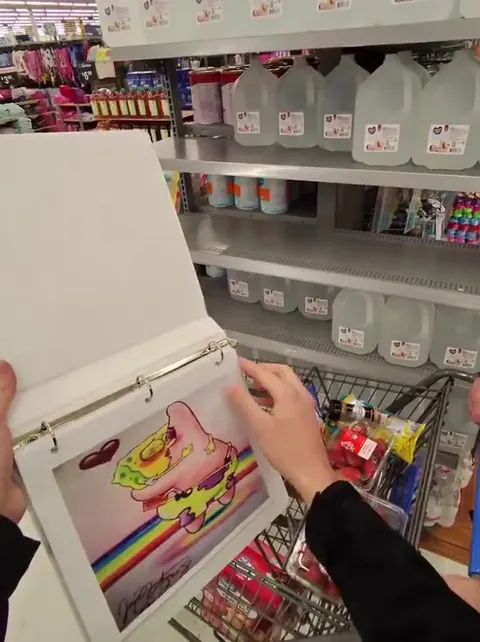 Creepy Binder in the Grocery Aisle