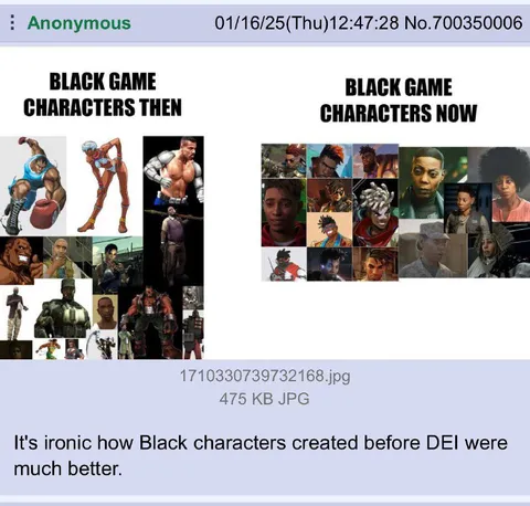 Black Game Characters Then and Now