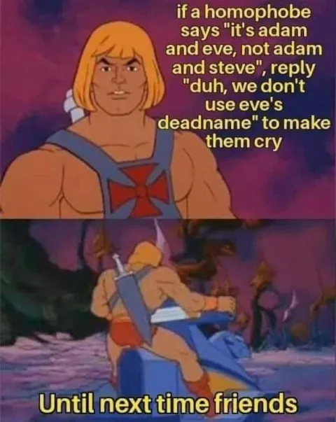 He-Man deadname comeback