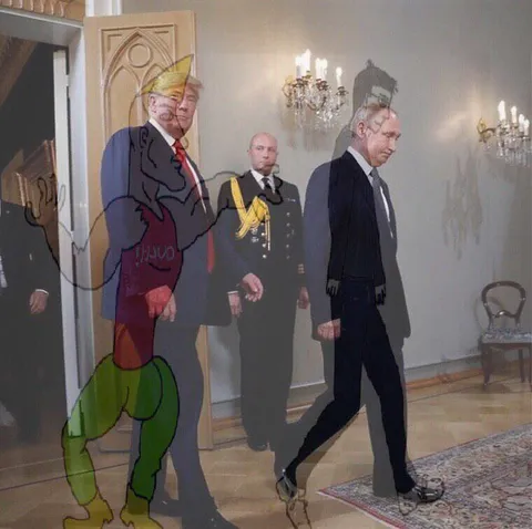 Трамп в теле мультяшного героя