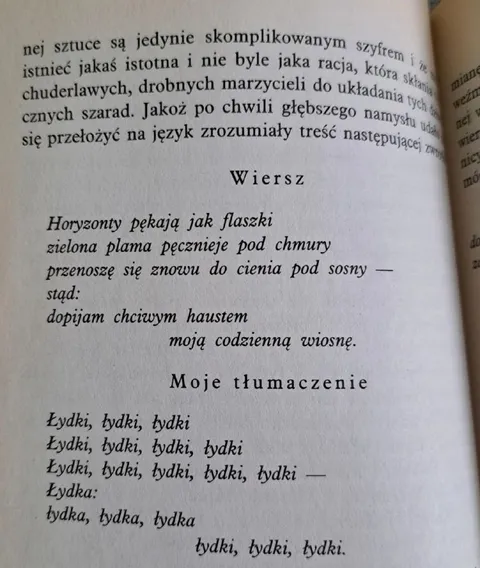 Wiersz i moje tłumaczenie