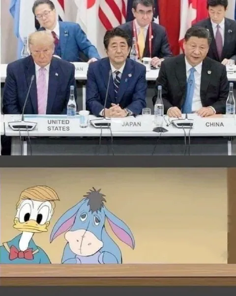 World Leaders as Donald Duck and Eeyore
