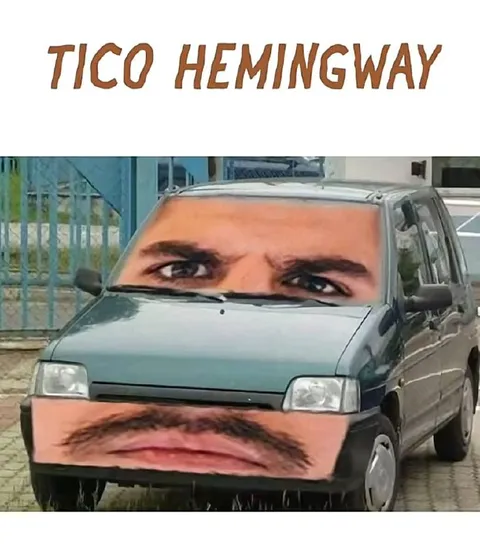 Tico Hemingway Car Face