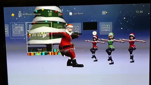 Санта танцует в меню PS3