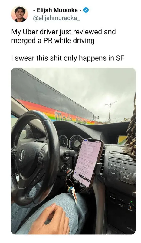 Uber Driver Reviews PR While Driving