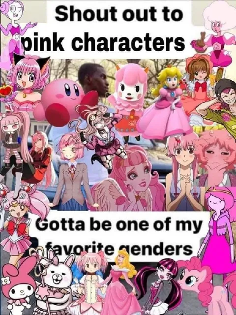 Pink Characters Are My Favorite Gender