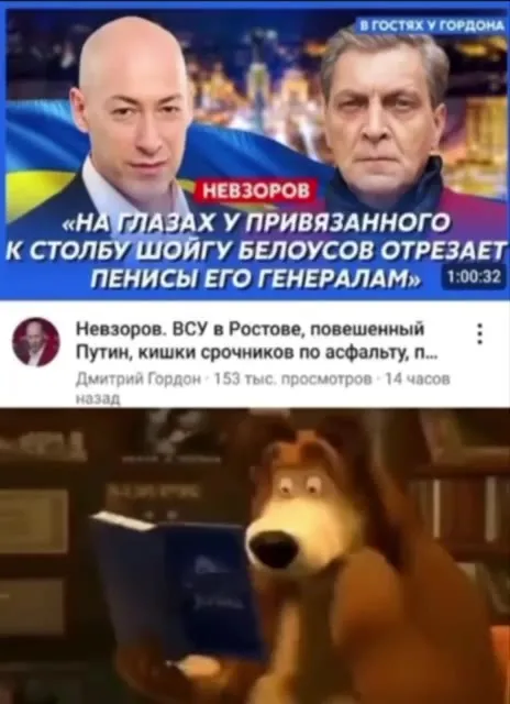 Медведь читает новости Невзорова