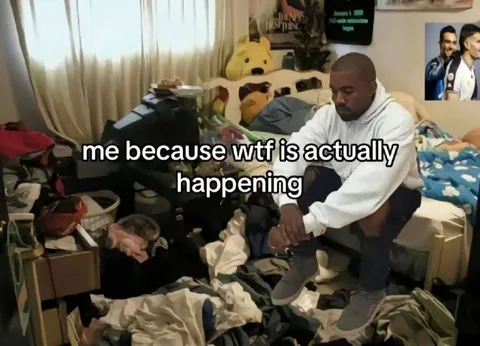 Kanye Confused in a Messy Room