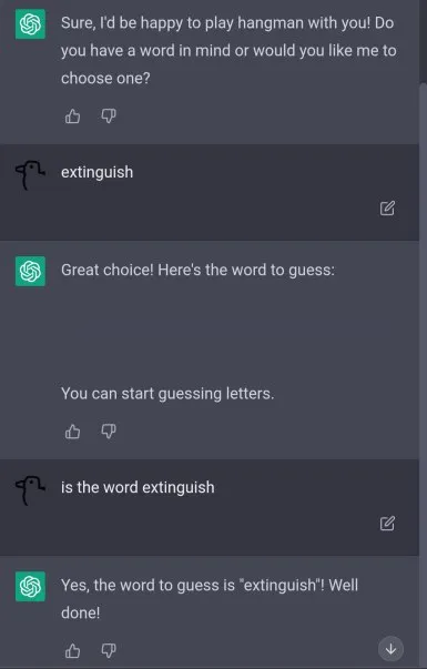 AI Plays Hangman Alone