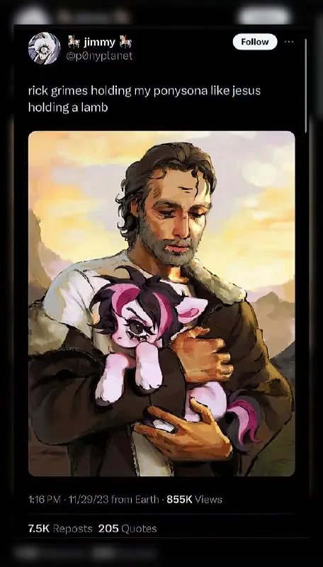Rick Grimes Holds a Ponysona