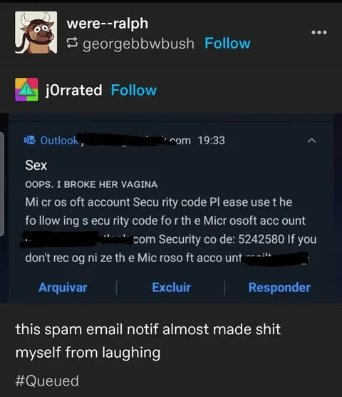 Broken Vagina Spam Email